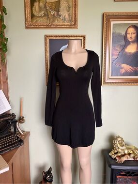 Urban Outfitters Black Knit Sweater Dress Size Small Emo Practical Magic Witchy